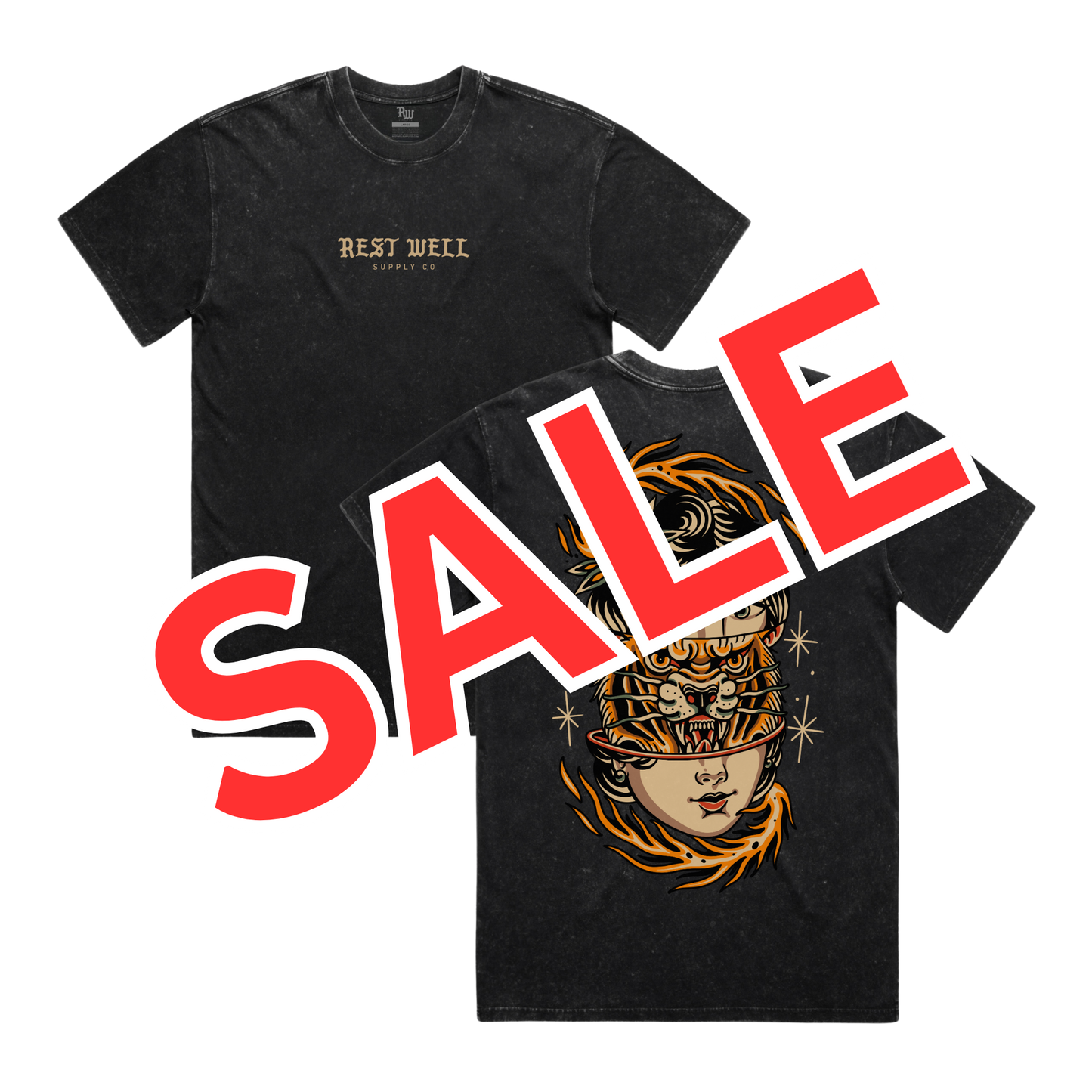 SALE Vintage Print Tiger Girl Tee