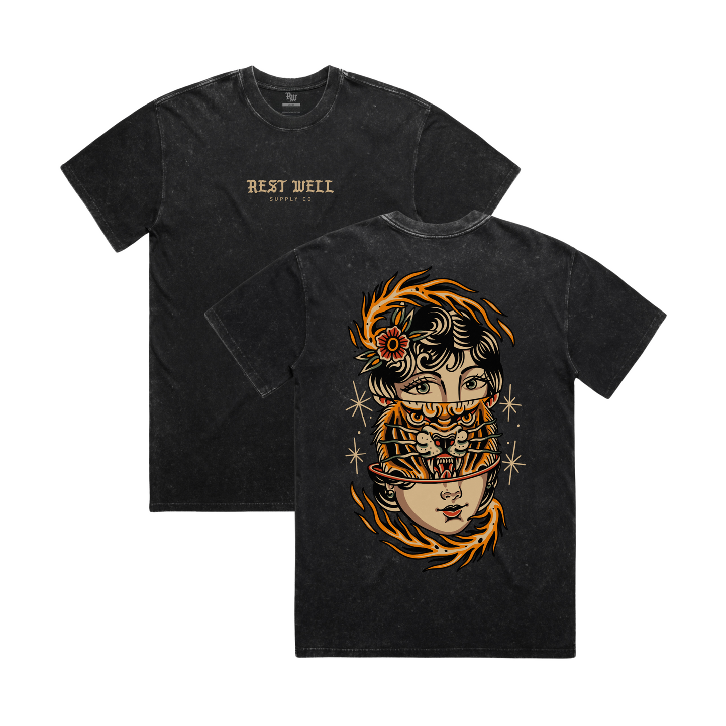 Tiger Girl Tee (Black Stone Wash)